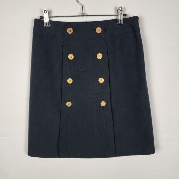 J Mclaughlin Black Nautical Mini Skirt Size 4 Sailor Academia Preppy School - Picture 1 of 6